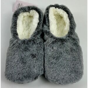 Auden Faux Fur Gray Slippers Cozy Comfort Indoor Home Shoes Soft Warm M/L 8-10